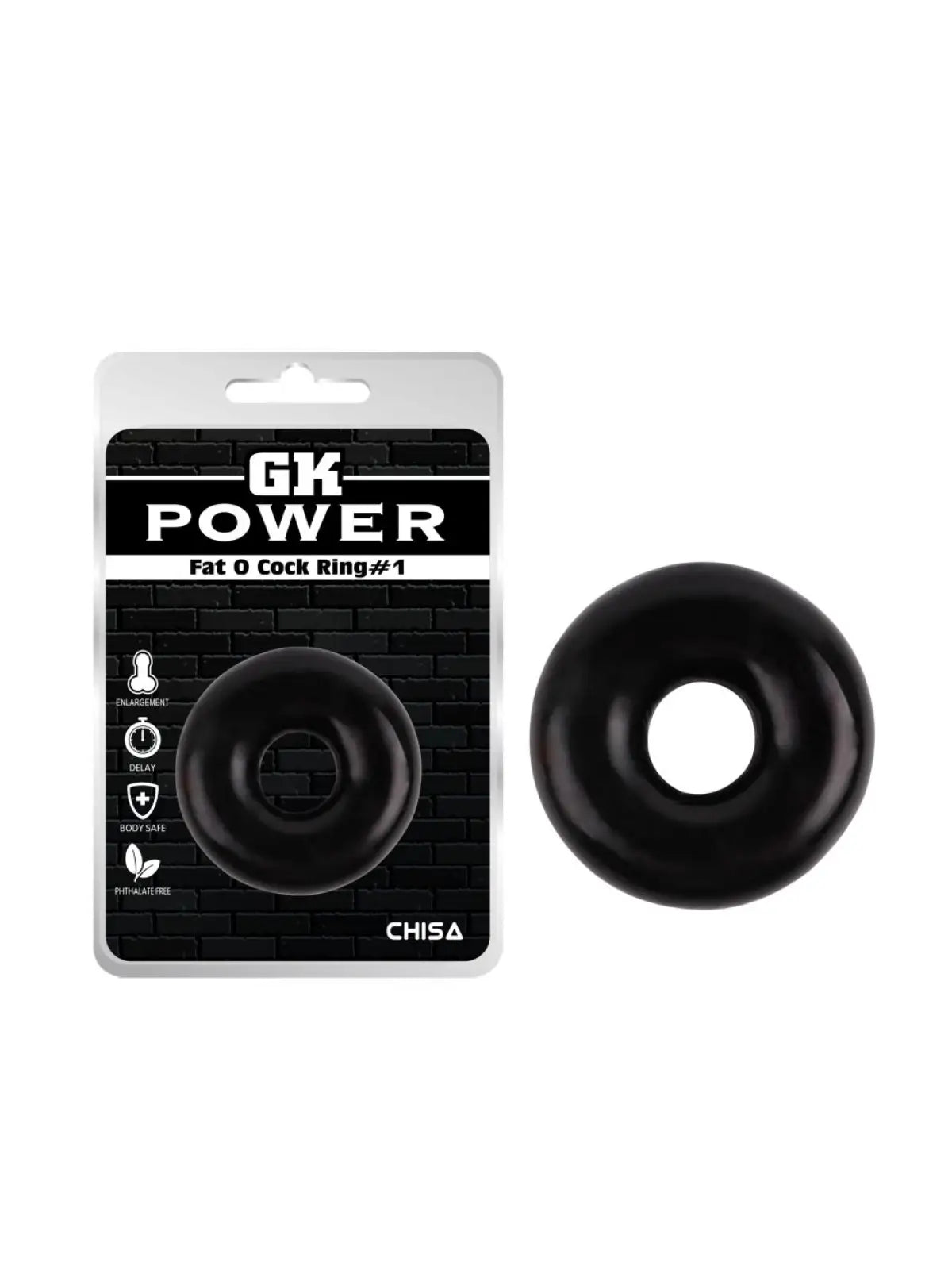 GK Power rengas 1, jämäkkä ja joustava tukirengas. Halkaisija 5,4 cm, sisähalkaisija 1,5 cm, leveys 5,4 cm, helppo puhdistaa ja kestävä käytössä.