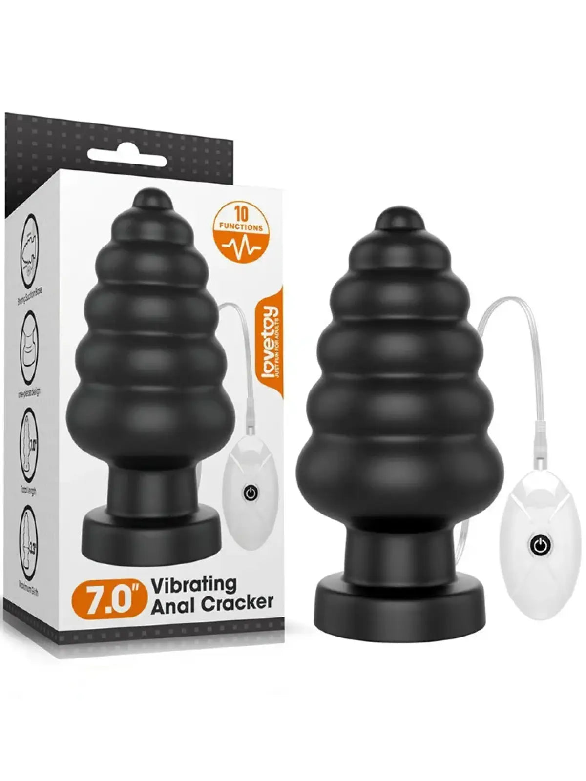 Love Toy – King Size -anaalitappi värinällä 18 cm – Musta
