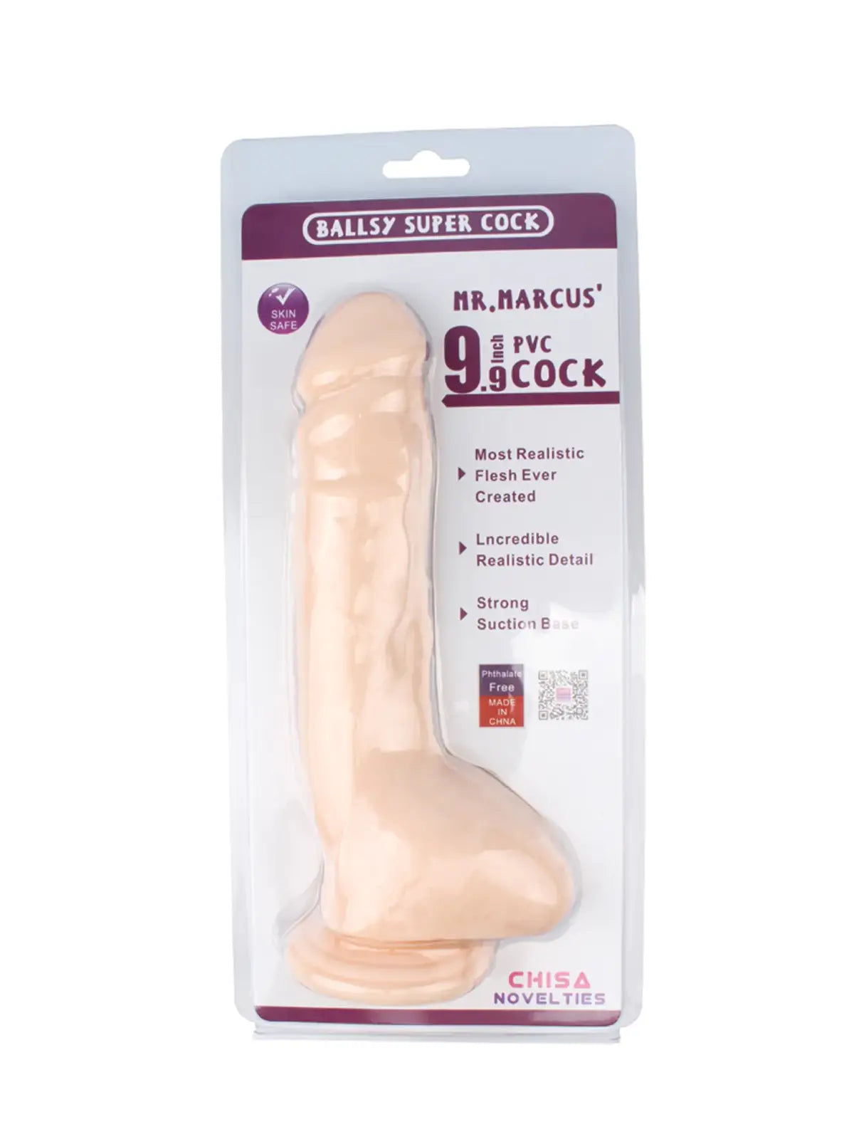 MR. Marcus realistinen dildo 9.9", pehmeä ja ihoystävällinen PVC, imukuppipohja ja miellyttävä tuoksu – tunnettu laatulelu nautintoon.