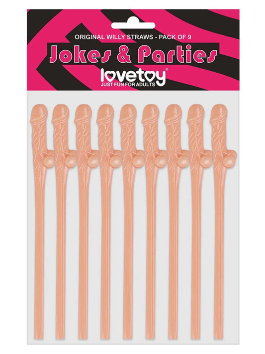 Realistic Willy Straws pillit, peniksen muotoiset pillit juhliin, 9 kappaleen pakkaus