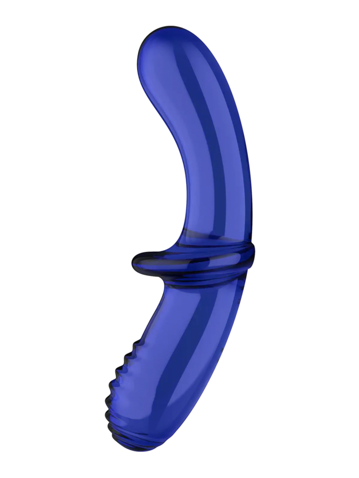 Sileä pää Satisfyer Double Crystal -lasidildossa sopii hellään hierontaan ja G-pisteen stimulaatioon.