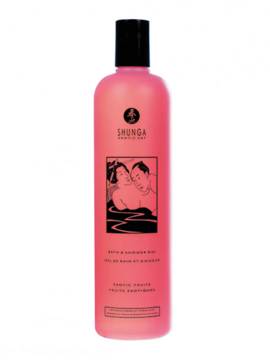 Shunga Exotic Fruits suihkugeeli 500 ml – raikas ja hedelmäinen suihkusaippua, kosteuttava ja hellävarainen iholle